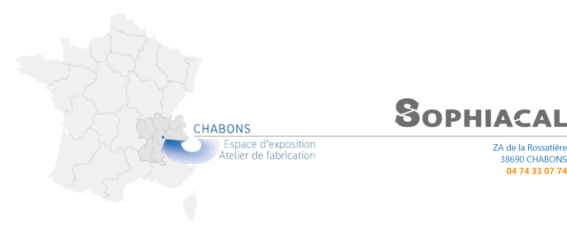 Localisation de Sophiacal à Châbons en Isère – atelier et espace d’exposition