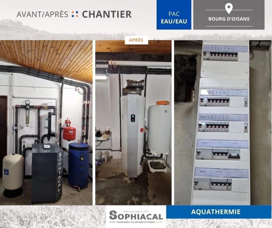 Chantier aquathermie – PAC eau/eau à Bourg-d’Oisans